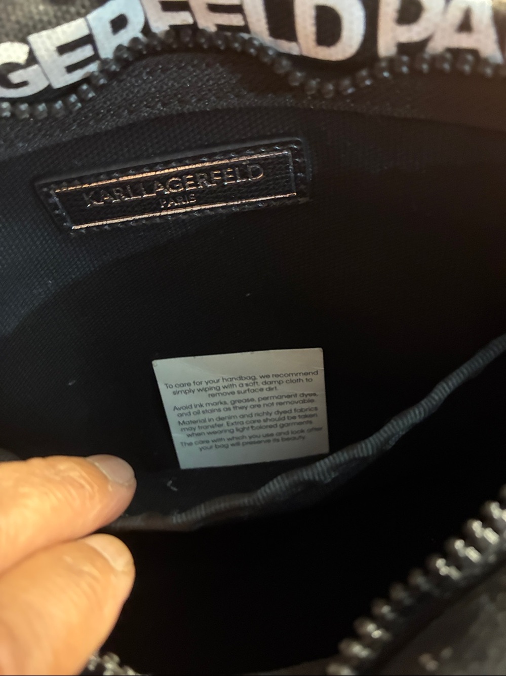 Karl Lagerfeld Black Logo Trim Crossbody Bag - Picture 6 of 10